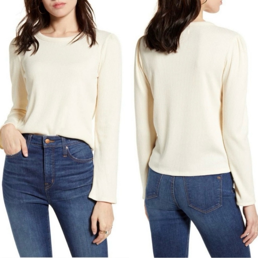 Madewell Women's Cream Long Sleeve Tee